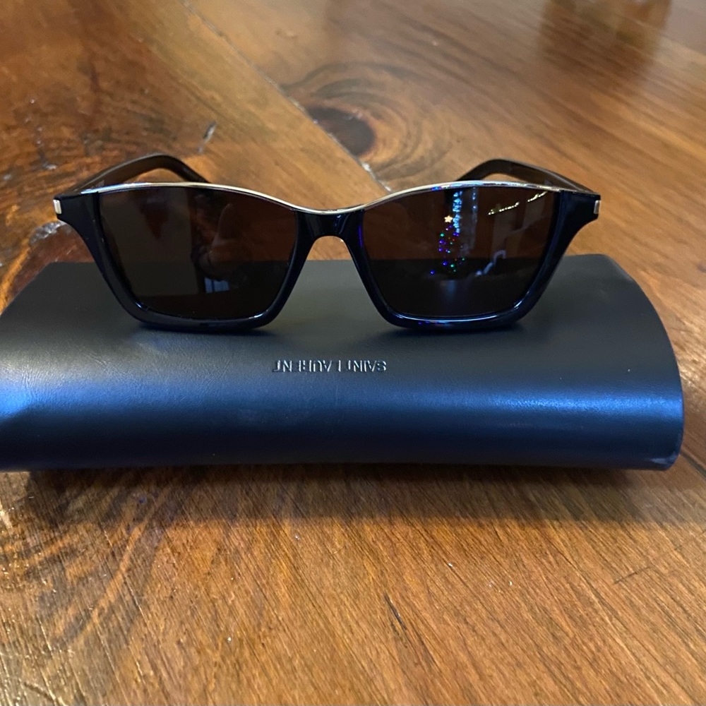 Like New Saint Laurent sunglasses - Dylan style with case.